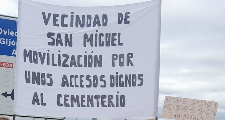 Los vecinos de San Miguel de la Barreda exigen recuperar los accesos al cementerio