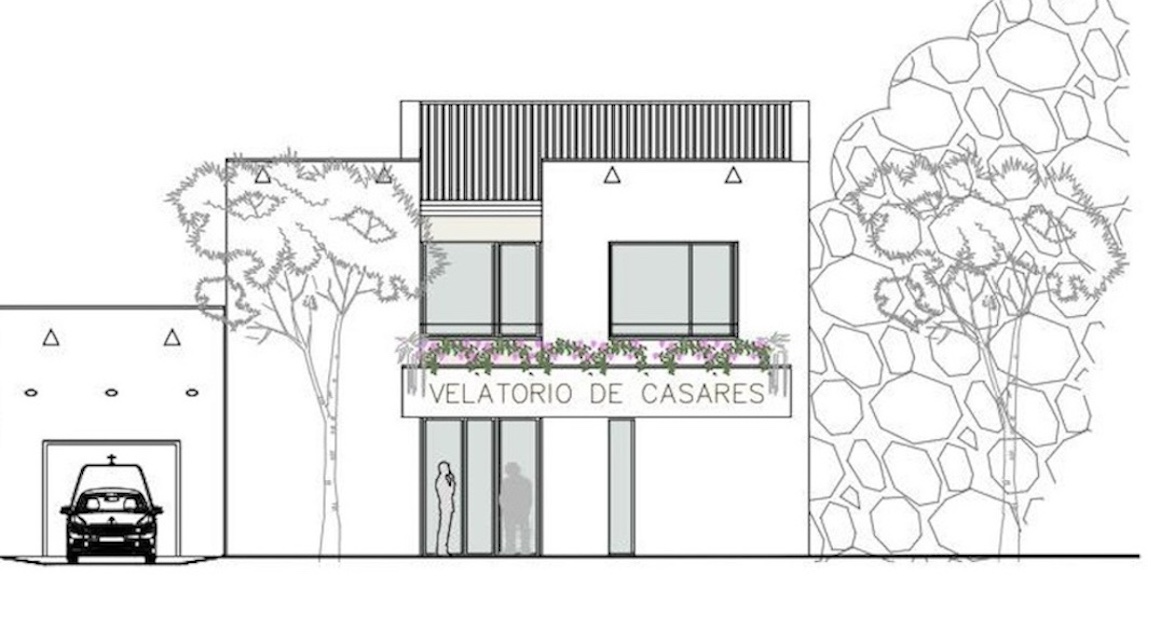 La construcción del edificio que albergará el tanatorio de Casares ha llegado a su tercera planta